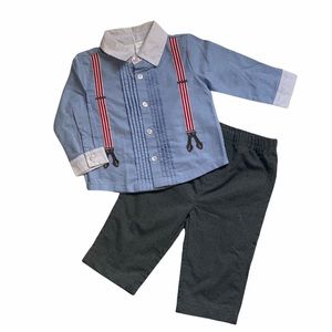 FAO Schwarz Baby Boy Matching Suspenders Set NWOT